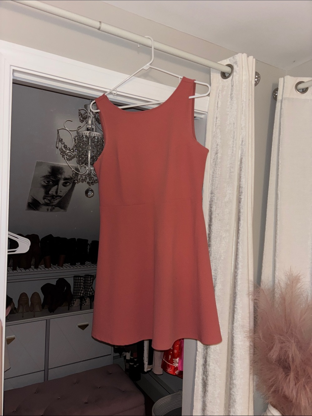 Express Sleeveless Mini Dress in Dusty Rose